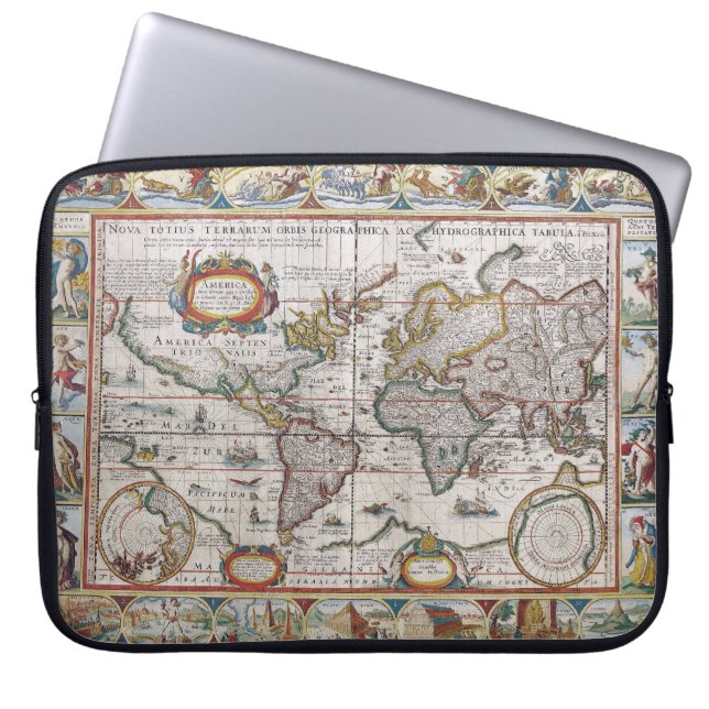 Capa Para Notebook Bolsa de laptop do Mapa Mundial Antiquado (Frente)