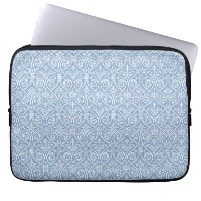 Capa Para Notebook Bolsa de laptop do padrão Damaks azul (Frente)