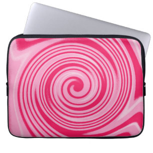 Capa Para Notebook Bolsa de laptop do padrão de espiral rosa