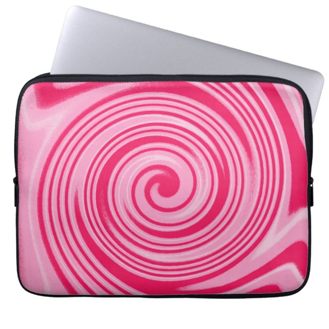 Capa Para Notebook Bolsa de laptop do padrão de espiral rosa (Frente)