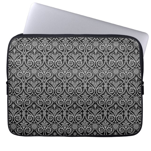 Capa Para Notebook Bolsa de laptop do padrão marinho Blue Damaks (Frente)