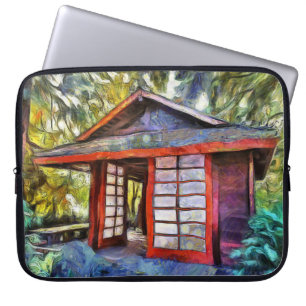 Capa Para Notebook Bolsa de laptop do Tea House Japonês