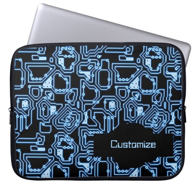 Capa Para Notebook Bolsa de laptop dos circuitos do computador azul e (Frente)