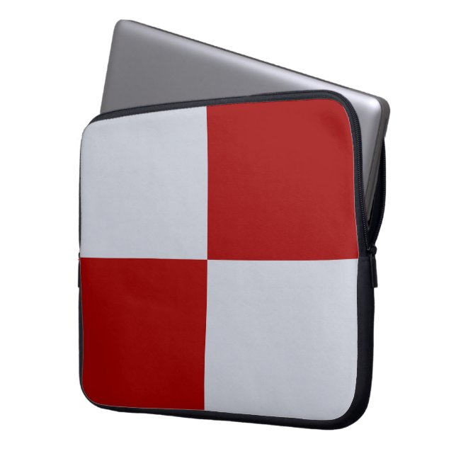 Capa Para Notebook Bolsa de laptop dos retângulos vermelhos e Cinzas  (Frente Esquerda)