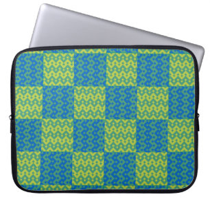 Capa Para Notebook Bolsa de laptop, Emerald Green e Blue Patchwork