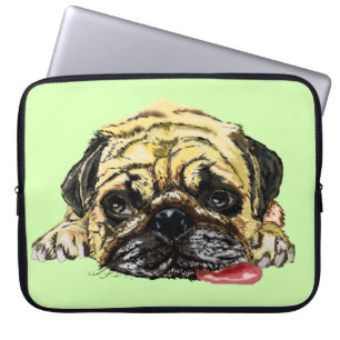 Capa Para Notebook Bolsa de laptop engraçada com Cachorro Pug - Cores