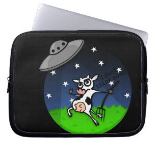 CAPA PARA NOTEBOOK BOLSA DE LAPTOP ENGRAÇADA DE ALIENÍGENA DA VACA