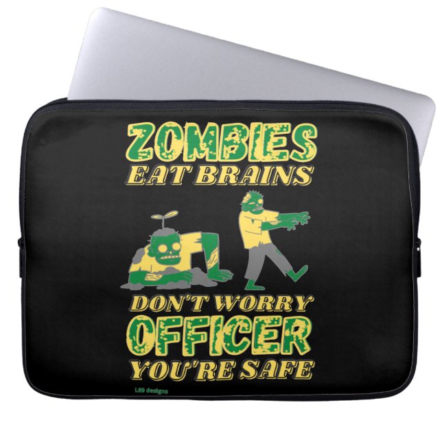 Capa Para Notebook bolsa de laptop engraçada "ZOMBIES COMEM CÉREBROS. (Frente)