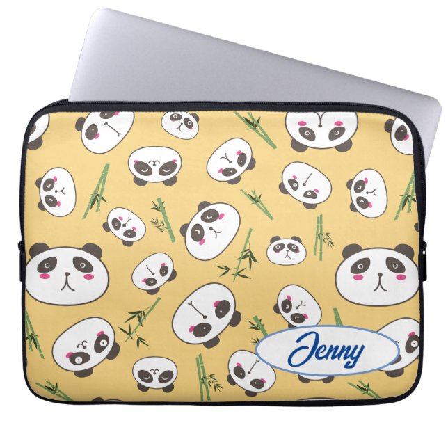 Capa Para Notebook Bolsa de laptop Engraçado de Panda Face (Frente)