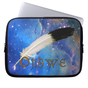 Capa Para Notebook Bolsa de laptop Espacial de Nação e Penas OJIBWE