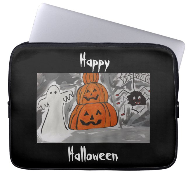 Capa Para Notebook Bolsa de laptop Feliz de Halloween (Frente)