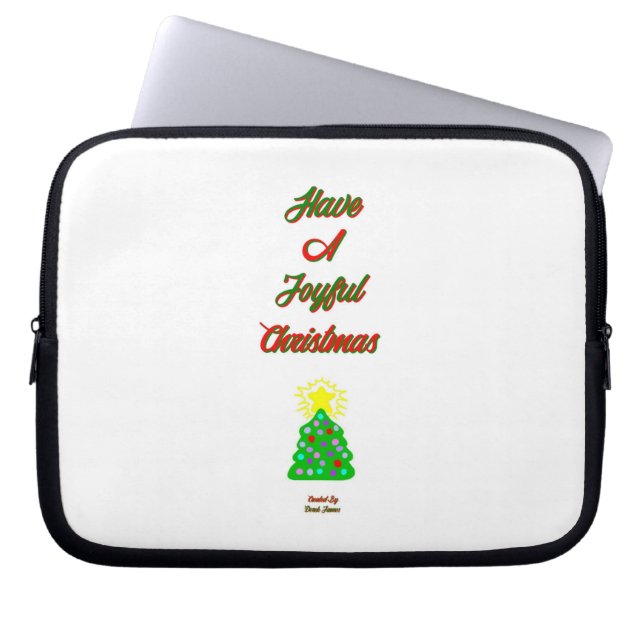 Capa Para Notebook Bolsa de laptop feliz do Neoprene Natal (Frente)