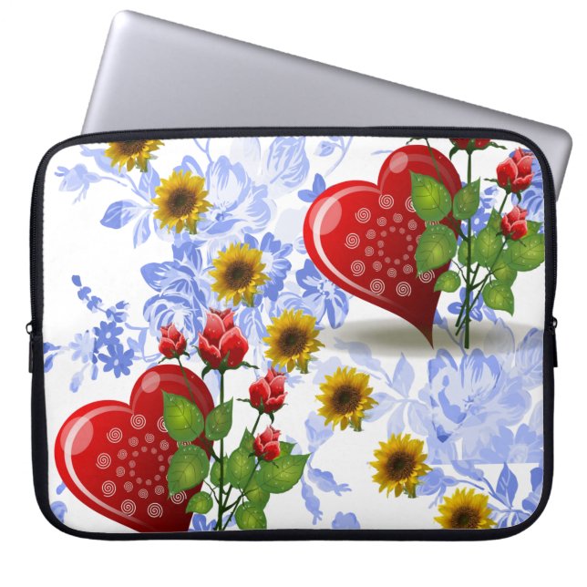 Capa Para Notebook Bolsa de laptop Floral (Frente)