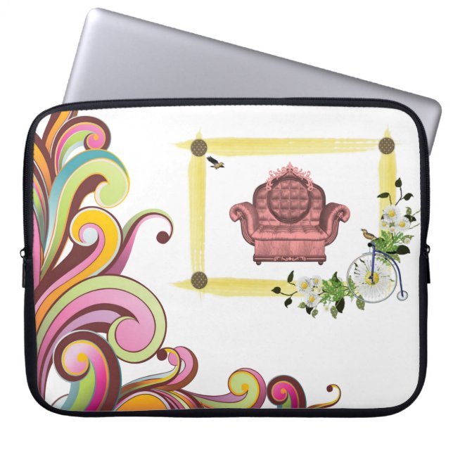 Capa Para Notebook Bolsa de laptop Floral (Frente)