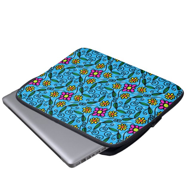 Capa Para Notebook bolsa de laptop Floral abstrato (Frente Inferior)