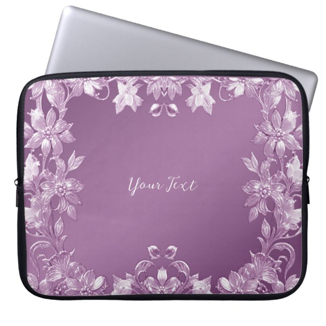 Capa Para Notebook Bolsa de laptop Floral Moderna Lilac (Frente)