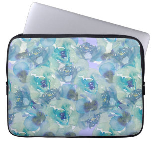 Capa Para Notebook Bolsa de laptop Floral Púrpura Azul