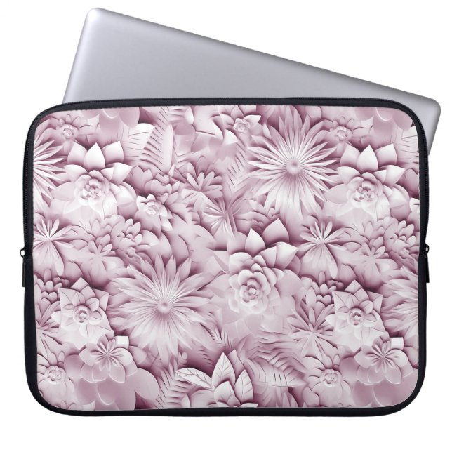 Capa Para Notebook Bolsa de laptop Floral Rosa (Frente)