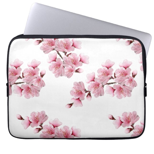Capa Para Notebook Bolsa de laptop florescente de cereja (Frente)
