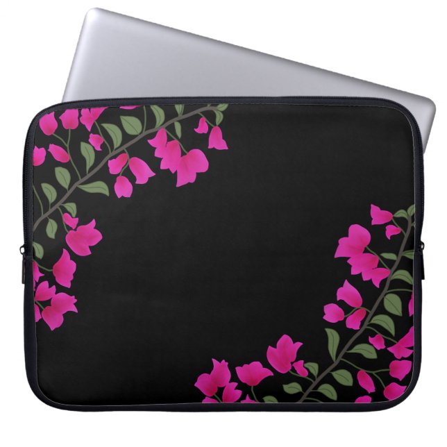 Capa Para Notebook Bolsa de laptop Fuchsia Pink Bougainvillea (Frente)
