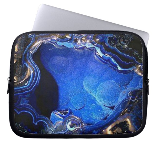 Capa Para Notebook Bolsa de laptop Gel 3D do Azurite Geode (Frente)