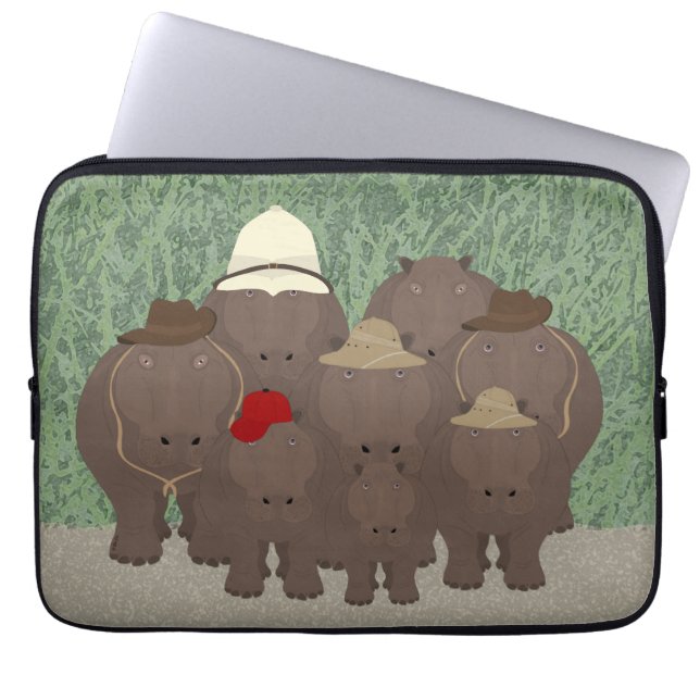 Capa Para Notebook Bolsa de laptop Hippos (Frente)