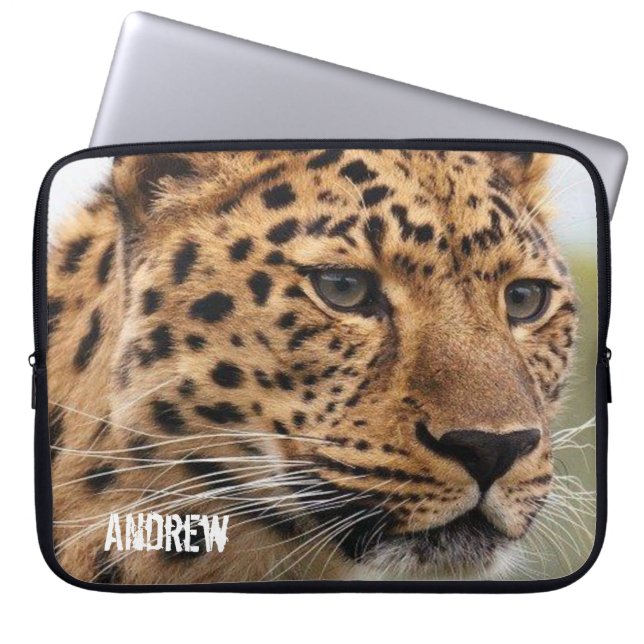 Capa Para Notebook Bolsa de laptop Leopardo (Frente)