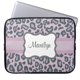 Capa Para Notebook Bolsa de laptop-leopardo de Lavanda personalizada