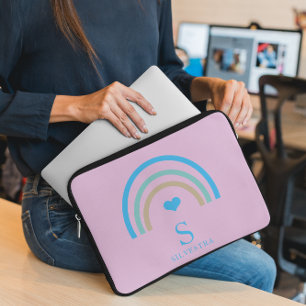 Capa Para Notebook Bolsa de laptop Lilac Monograma Arco-íris