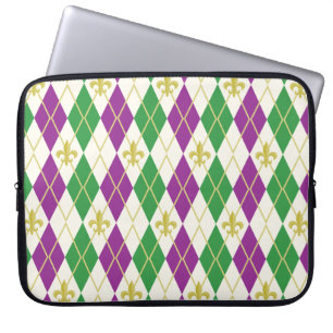 Capa Para Notebook Bolsa de laptop Mardi Gras Argyle