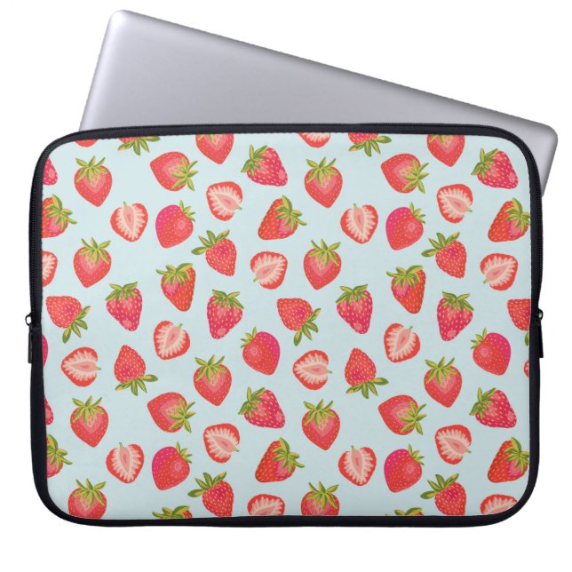 Capa Para Notebook Bolsa de laptop Mint/Red Strawberry (Frente)