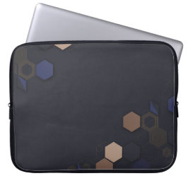 Capa Para Notebook Bolsa de laptop moderna de padrão hexagonal escuro