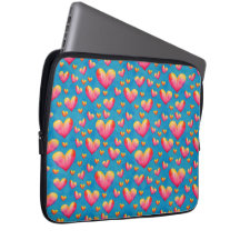 Bolsa de laptop Multicolor Watercolor Hearts