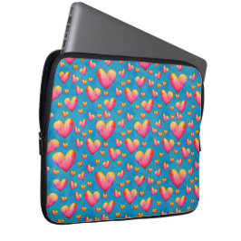 Capa Para Notebook Bolsa de laptop Multicolor Watercolor Hearts