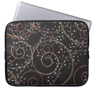 Capa Para Notebook Bolsa de laptop Padrão de Curls Castanhos