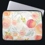 Capa Para Notebook Bolsa de laptop Padrão de Pêssego de Aquarela<br><div class="desc">Bolsa de laptop de Padrão de Pêssego de Aquarela. bolsa de laptop de na moda com ilustrações aquosas de pêssegos,  flores e folhagem. Brilhante e alegre,  perfeito para qualquer um.</div>