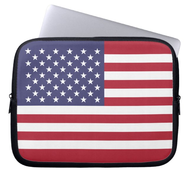 Capa Para Notebook Bolsa de laptop Patriótica Americana de Bandeira (Frente)