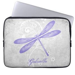 Capa Para Notebook Bolsa de laptop Personalizada da Dragonfly Roxa