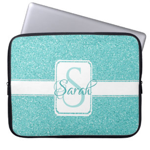 Capa Para Notebook Bolsa de laptop Personalizada da Glitter Teal
