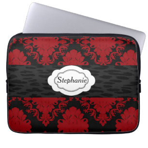 Capa Para Notebook Bolsa de laptop Personalizada De Damasco Vermelho
