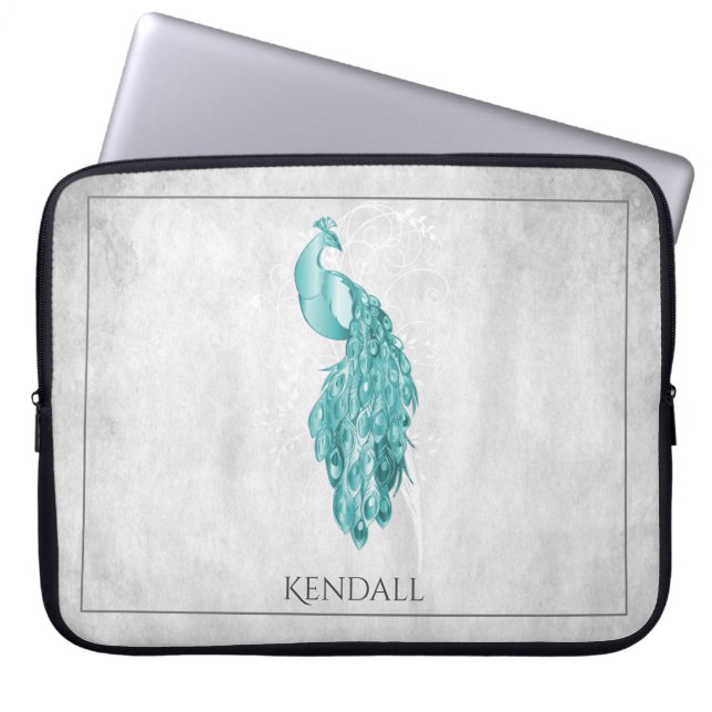 Capa Para Notebook Bolsa de laptop Personalizada de Peacock Elegante  (Frente)