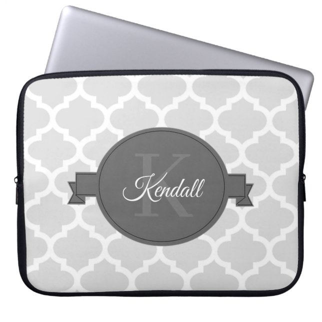 Capa Para Notebook Bolsa de laptop Personalizada do Quatrefoil de cin (Frente)