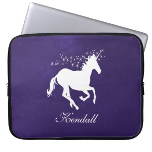 Capa Para Notebook Bolsa de laptop Personalizada do Unicórnio Roxo