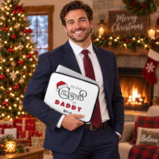Capa Para Notebook Bolsa de Laptop Personalizada Primeiro Natal Papai