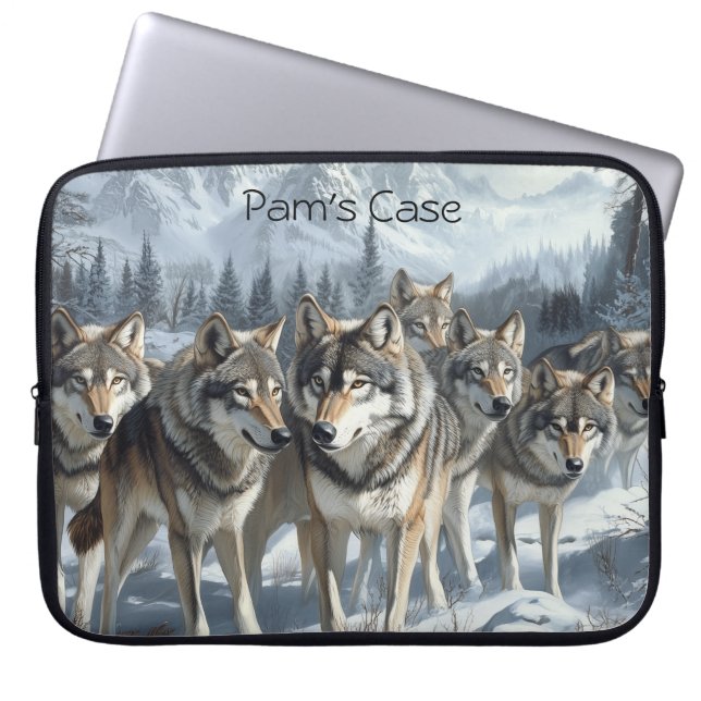 Capa Para Notebook Bolsa de laptop personalizável do Wolf Pack (Frente)