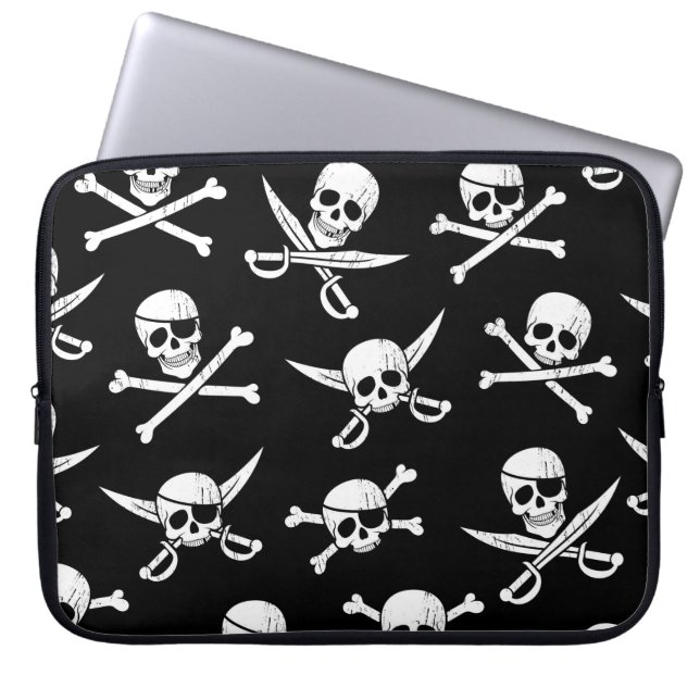 Capa Para Notebook Bolsa de laptop Pirata do Capitão Cruzado (Frente)