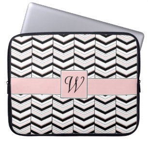 Capa Para Notebook Bolsa de laptop Preta Branco e Cevão Esmagado
