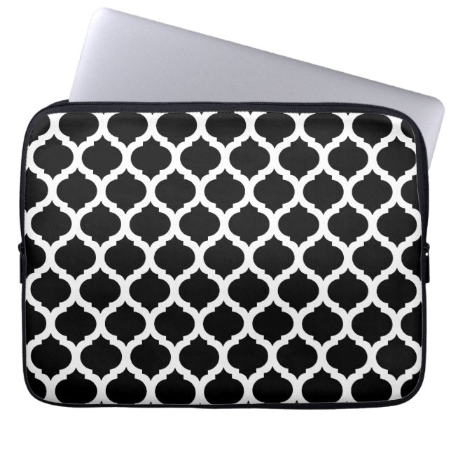 Capa Para Notebook Bolsa de laptop Preta e Branca de Marrocos (Frente)