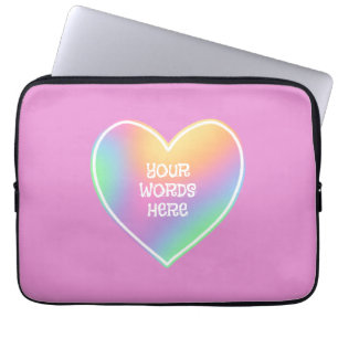 Capa Para Notebook Bolsa de laptop Rosa do Arco-Íris Personalizada