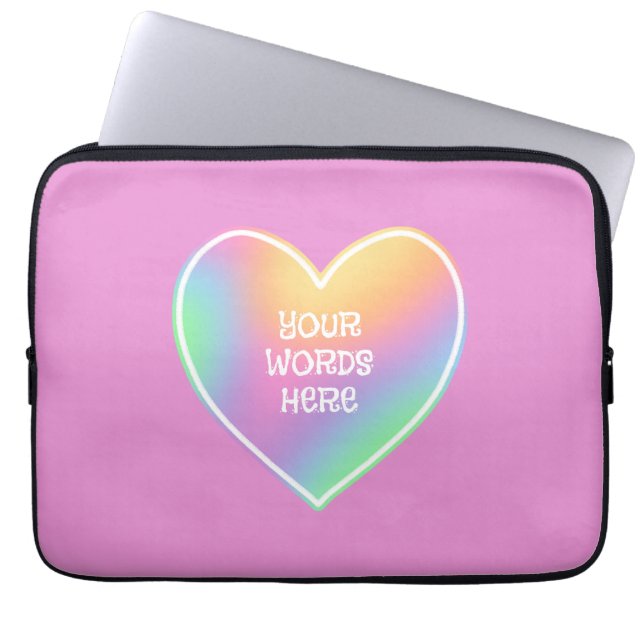 Capa Para Notebook Bolsa de laptop Rosa do Arco-Íris Personalizada (Frente)